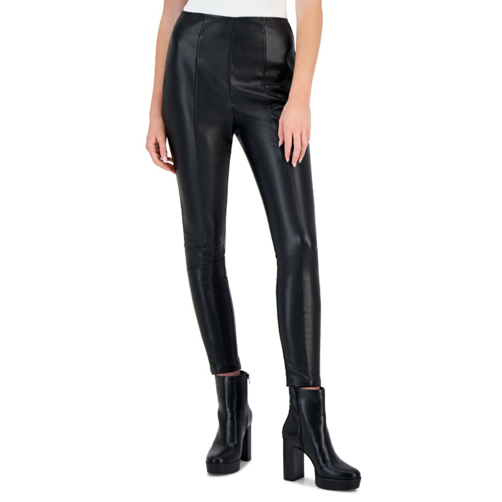 Tinseltown Juniors' Large Black Faux Leather High-Rise Skinny Pants NWOT